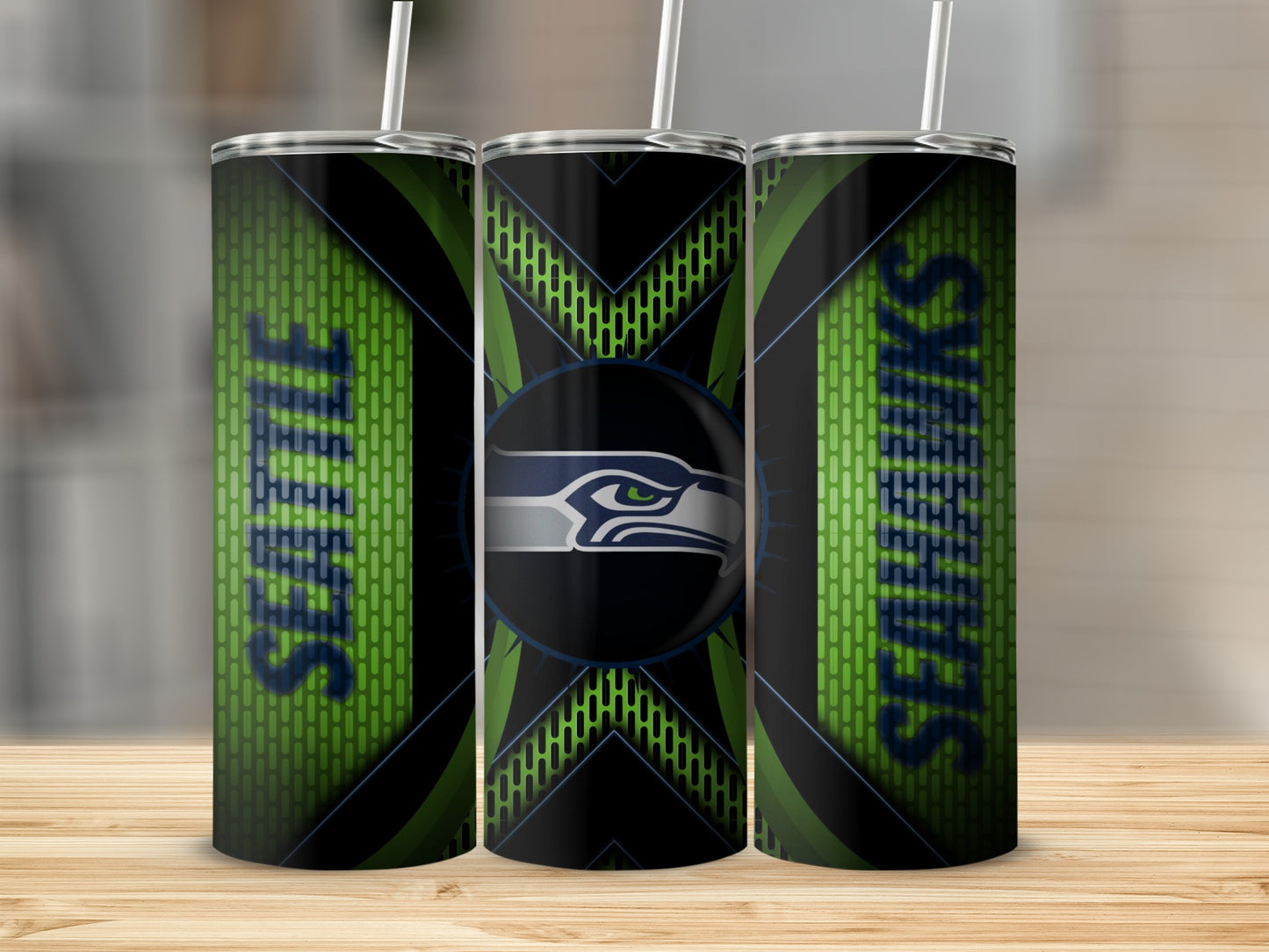 Seattle Seahawks Logo Football Team in Green Tumblers