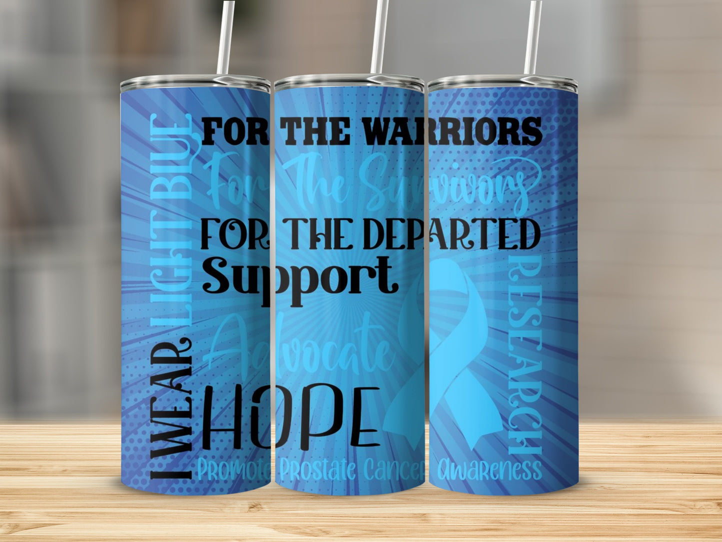 Prostate Cancer Awareness Light Blue Tumbler Cup