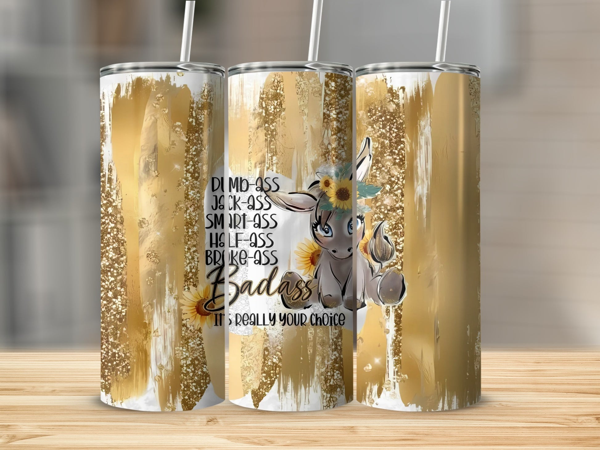 Funny Motivational Animal Design Stainless Steel Tumbler