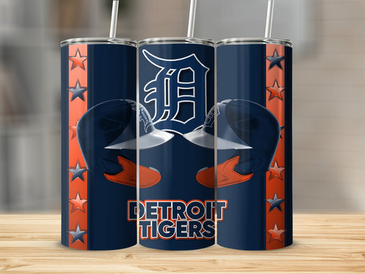 Detroit Tigers Helmets with Stars Backgrounds Tumblers