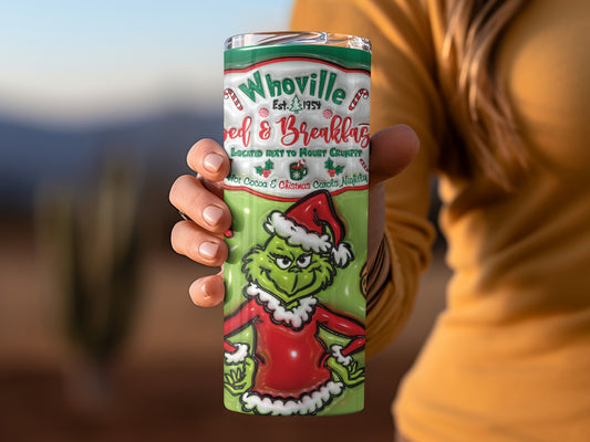 Whoville Bed and Breakfast Grinch Holiday Tumbler