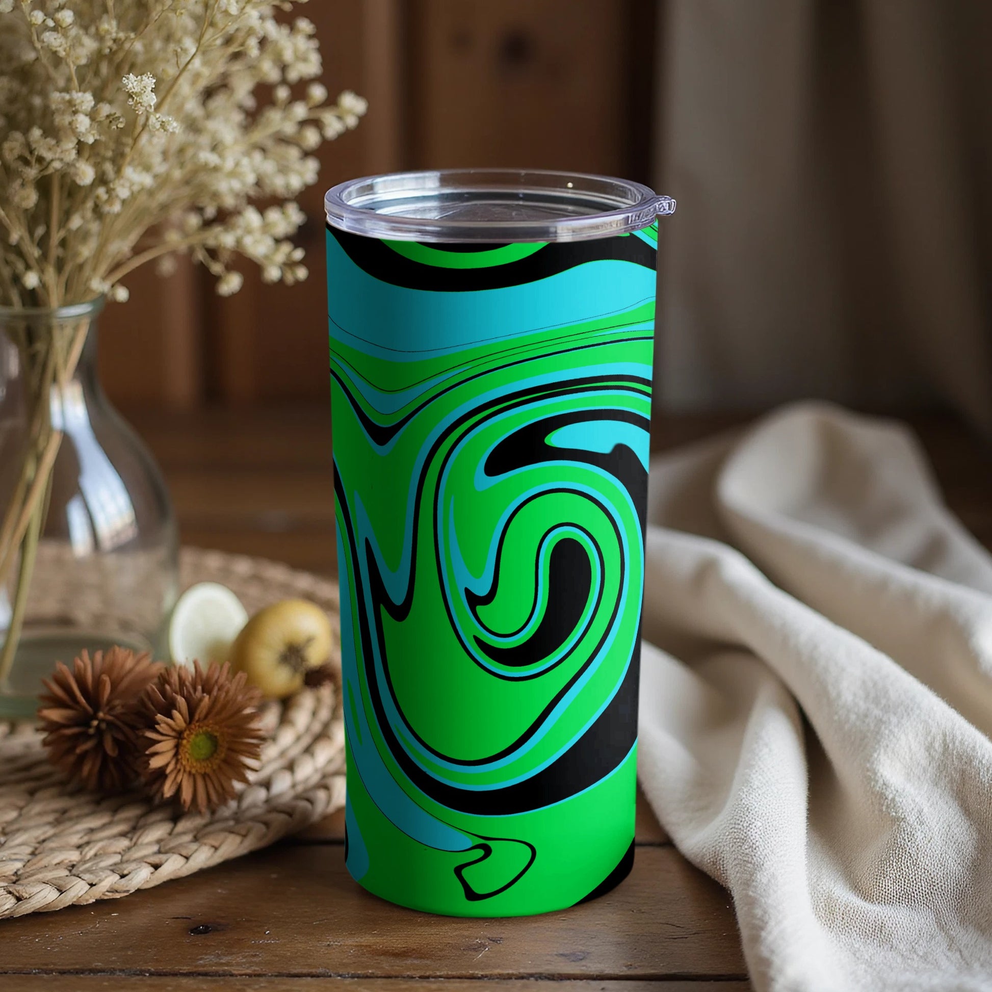 Vibrant Swirl Design Colorful Tumbler for Daily Use
