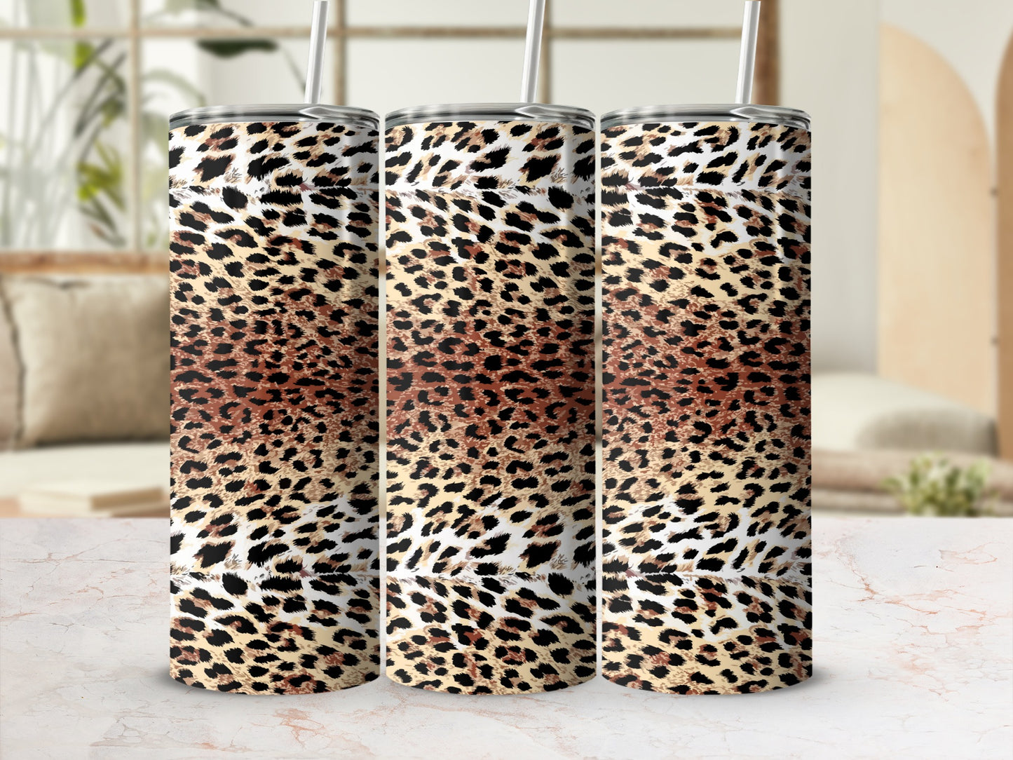 Leopard Print Tumbler for Stylish Beverage Storage