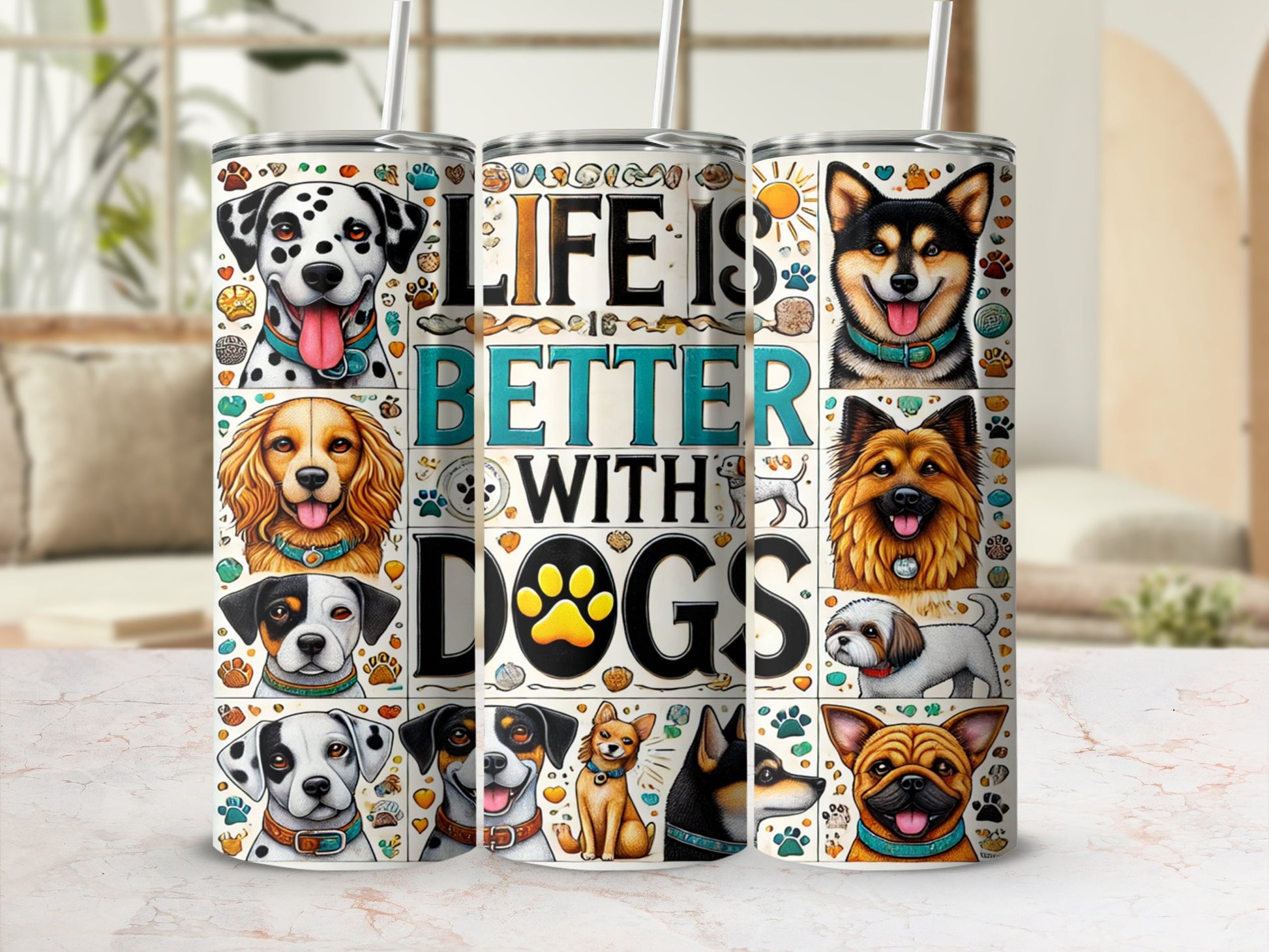 Life Is Better With Dogs tumbler product