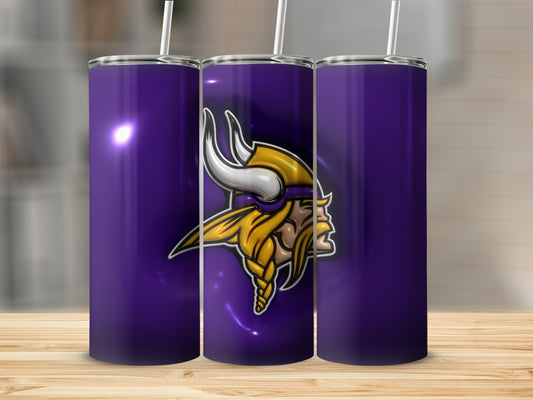 Purple Background with Minnesota Vikings Logo Tumblers