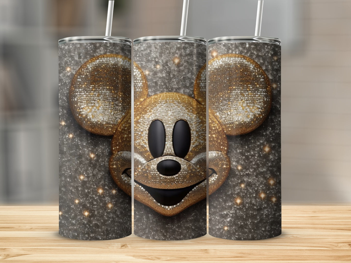 Glittery Mouse Ears Sparkle Design Tumbler