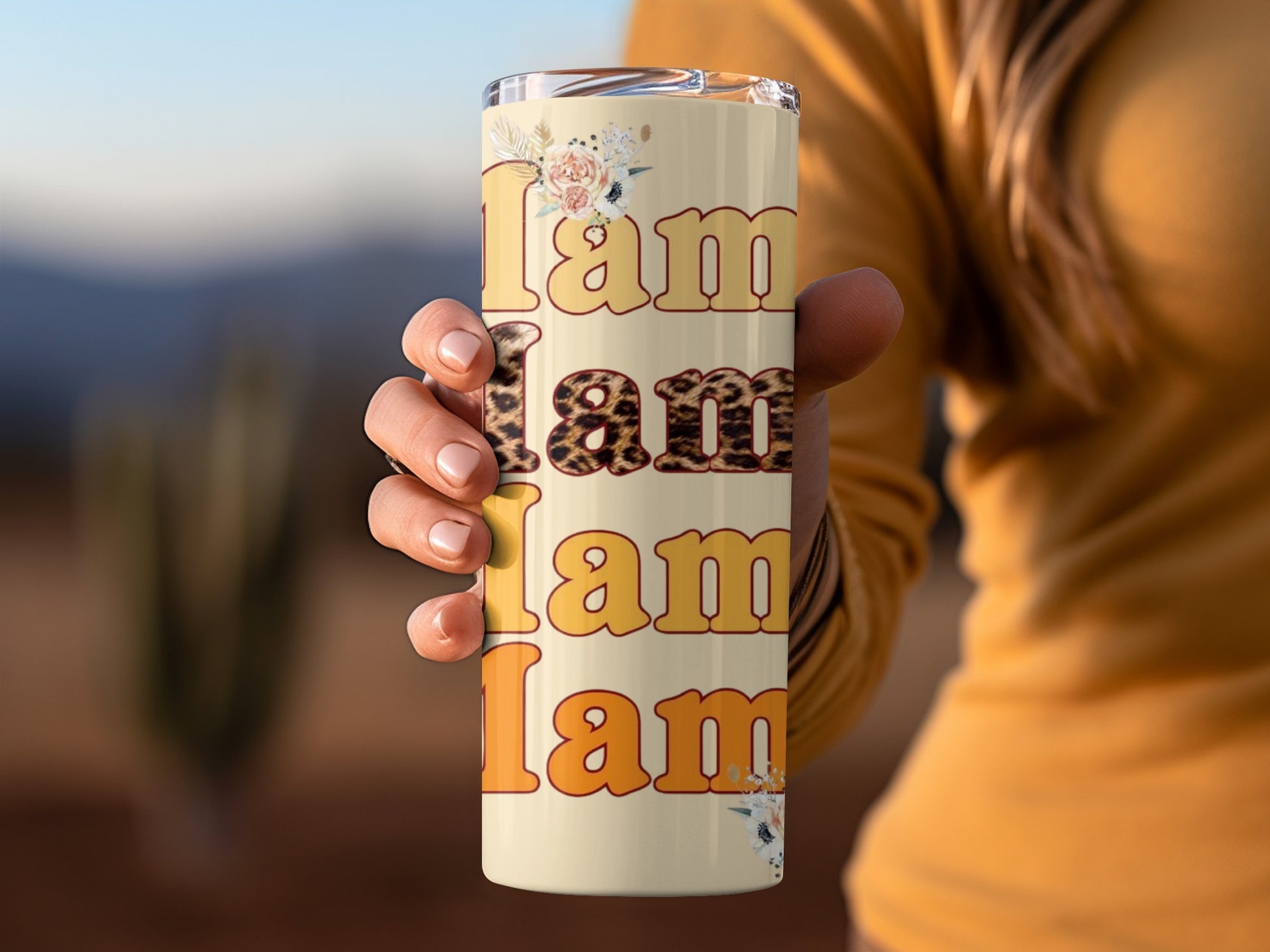 Floral I Am Patterned Insulated Tumbler