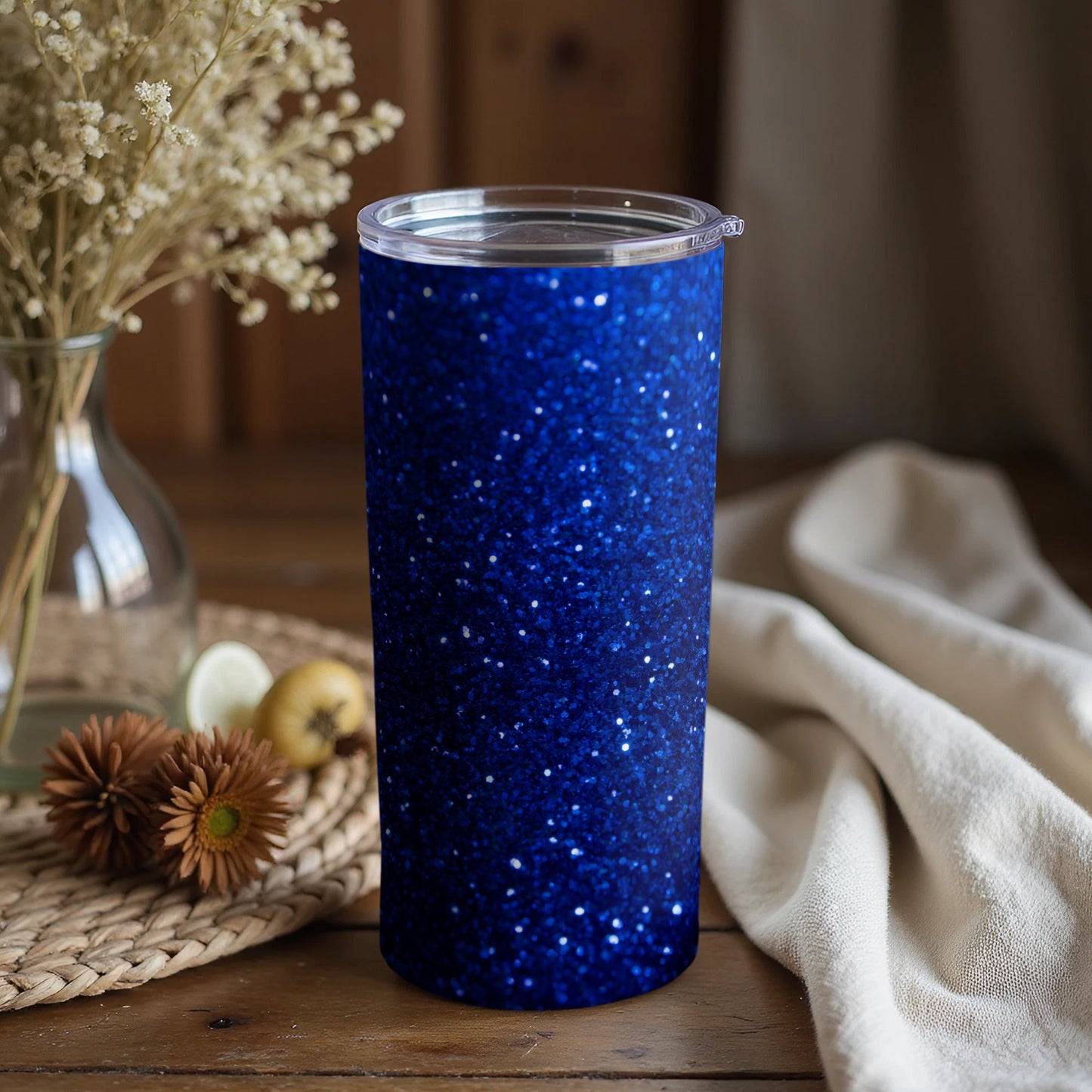Sparkling Blue Glitter Decorated Tumbler product