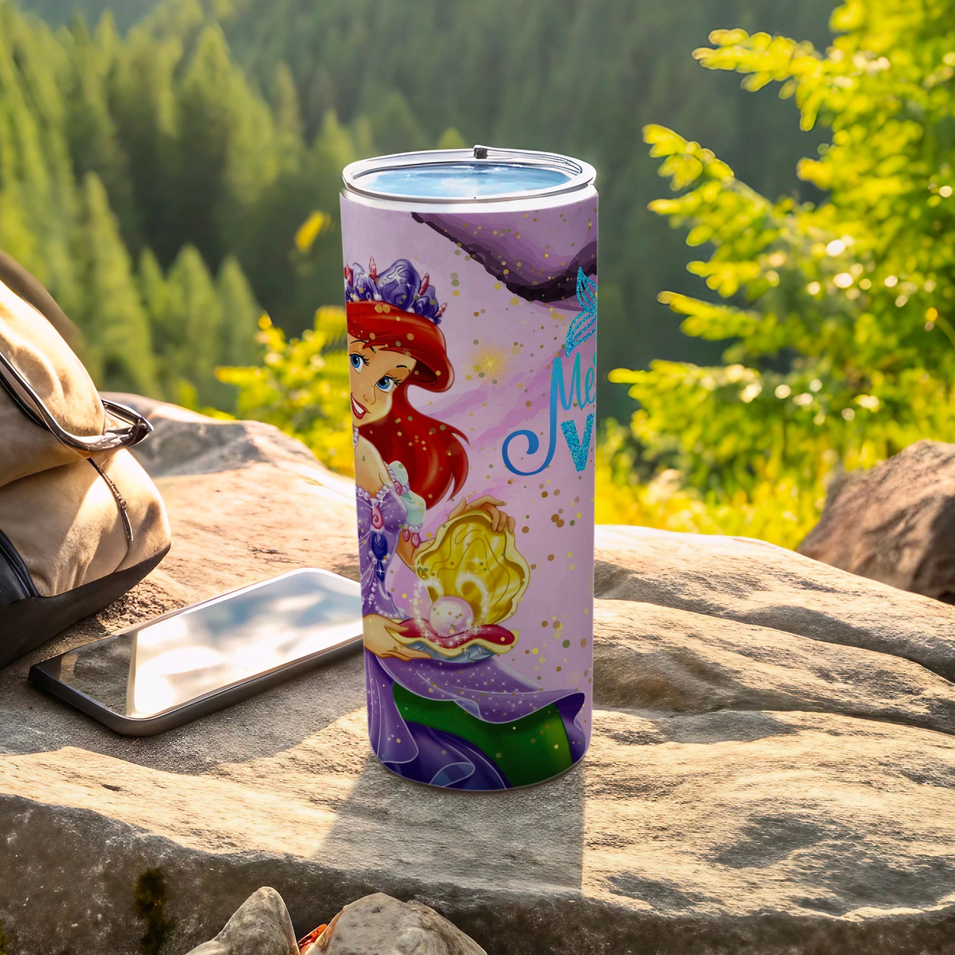 Cartoon Mermaid Princess Themed Insulated Tumbler