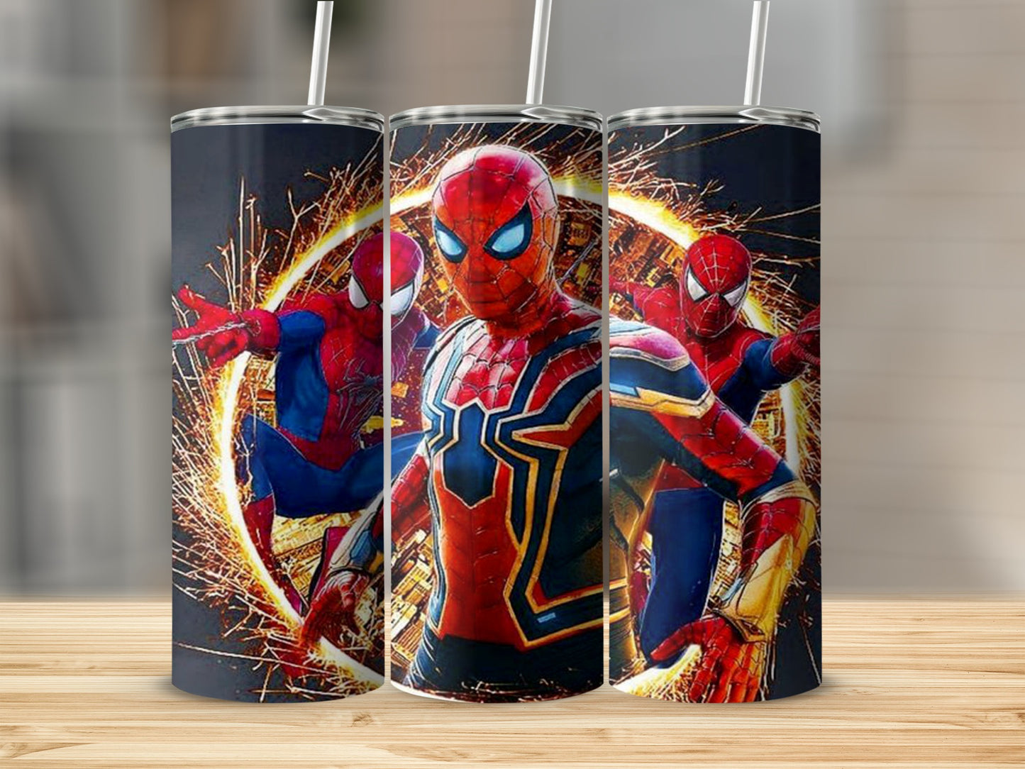 3D Spiderman Design Stainless Steel Tumbler Cup