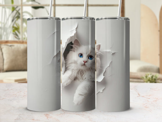 Cute Blue Eyed White Cat Tumbler Drinkware product type
Tumbler, Cat, White Cat, Blue Eyes, Feline, Kitten, Pet Lover Gift, Animal Design, Cute Cat, Insulated Tumbler, Drinkware, Travel Mug, Cat Art, Unique Design, Gift Idea, Animal Print, Peeking Cat, Pet Owner, Cat Lover, Coffee Tumbler