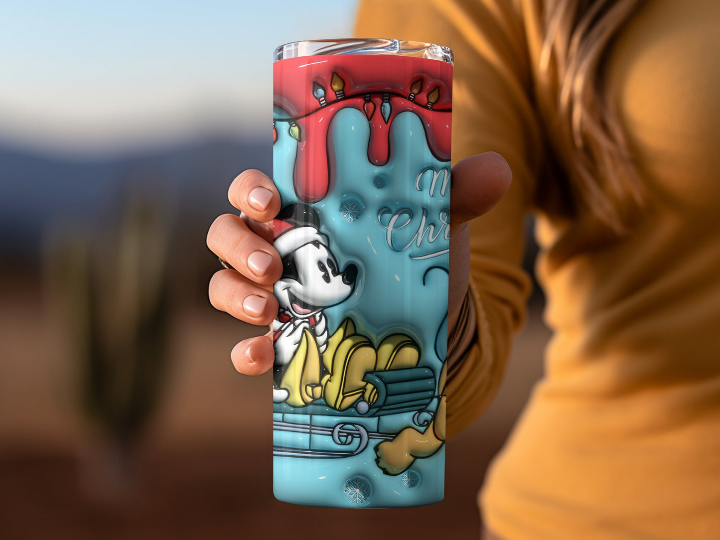 Festive Cartoon Winter Wonderland Design Tumbler