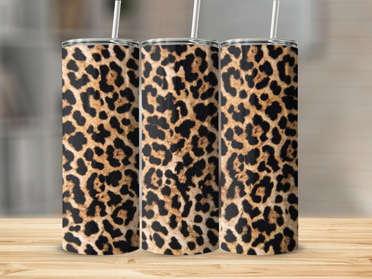 Stylish Leopard Print Insulated Tumbler Travel Cup