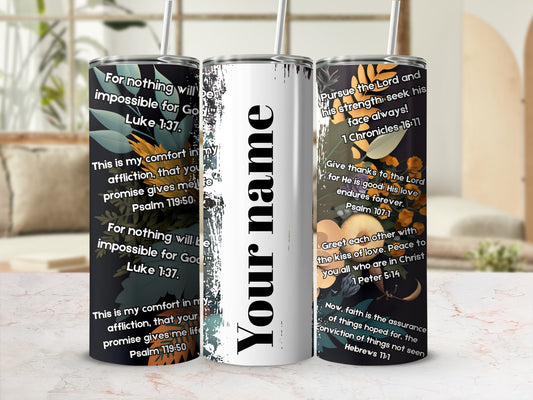 Personalized Inspirational Quotes Tumbler with Straw