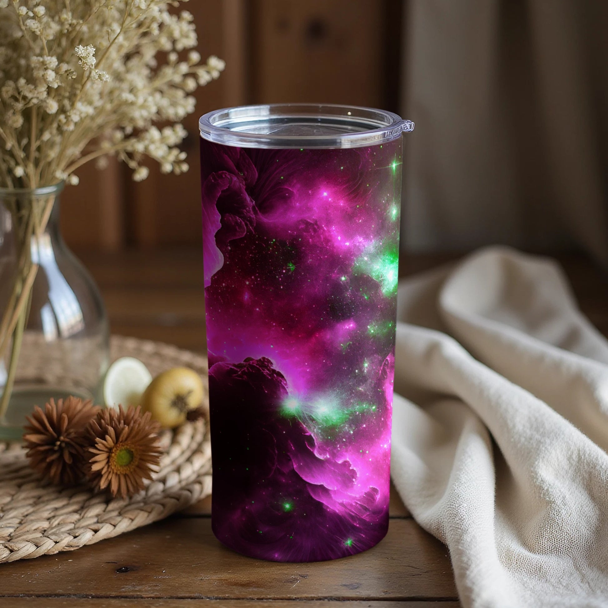 Vibrant Galaxy Print Tumbler for Hot and Cold Drinks