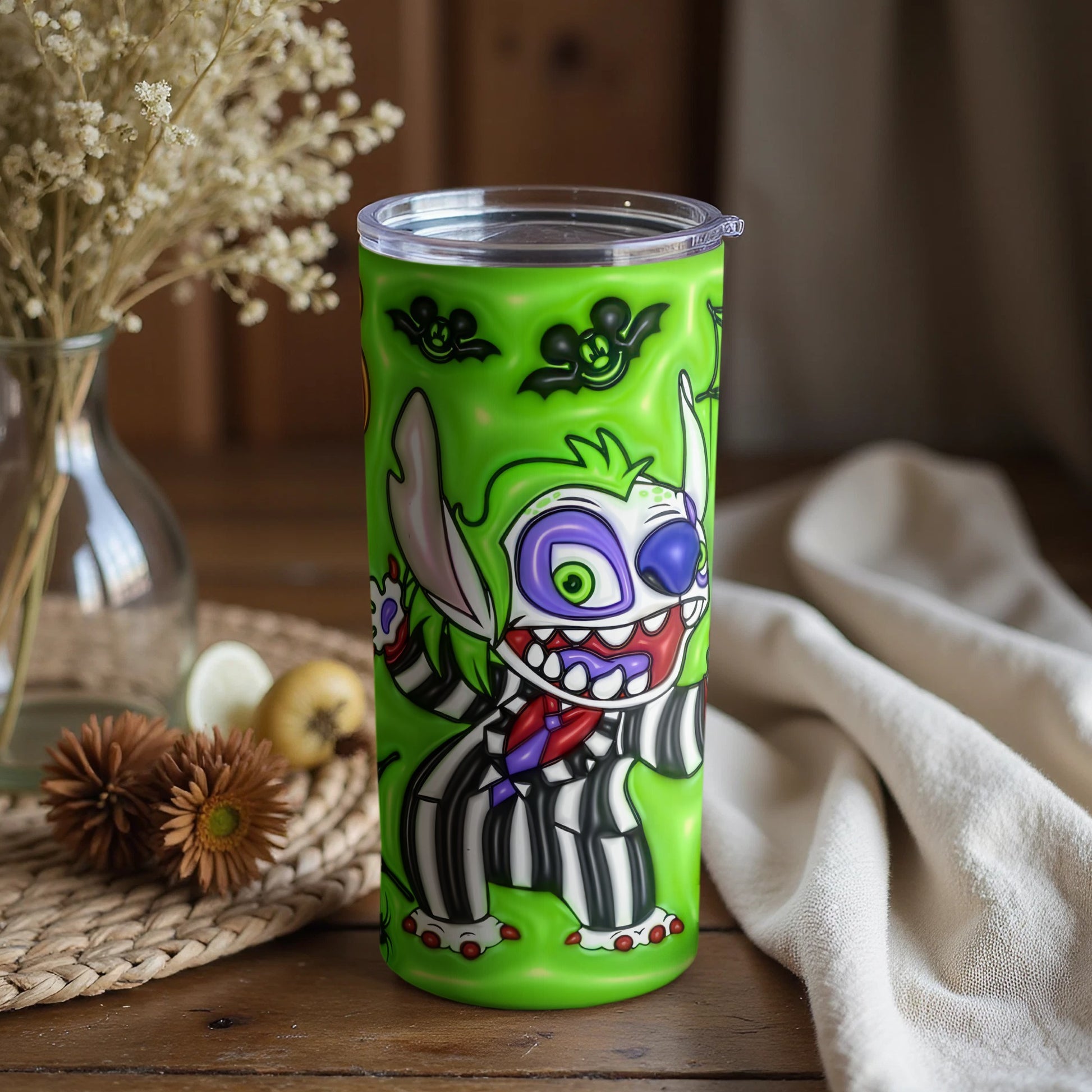 Green Cartoon Character Insulated Drinking Cup
