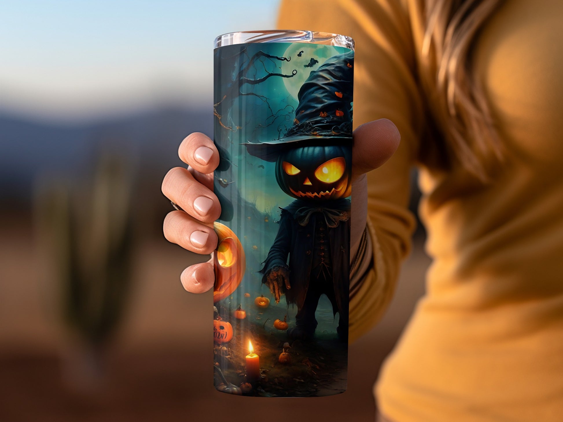 Spooky Halloween Pumpkin Witch Tumbler product type