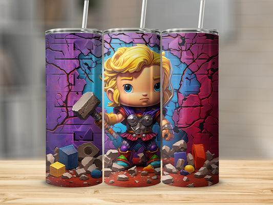 Adorable Superhero Theme Tumbler with Cute Graphics
