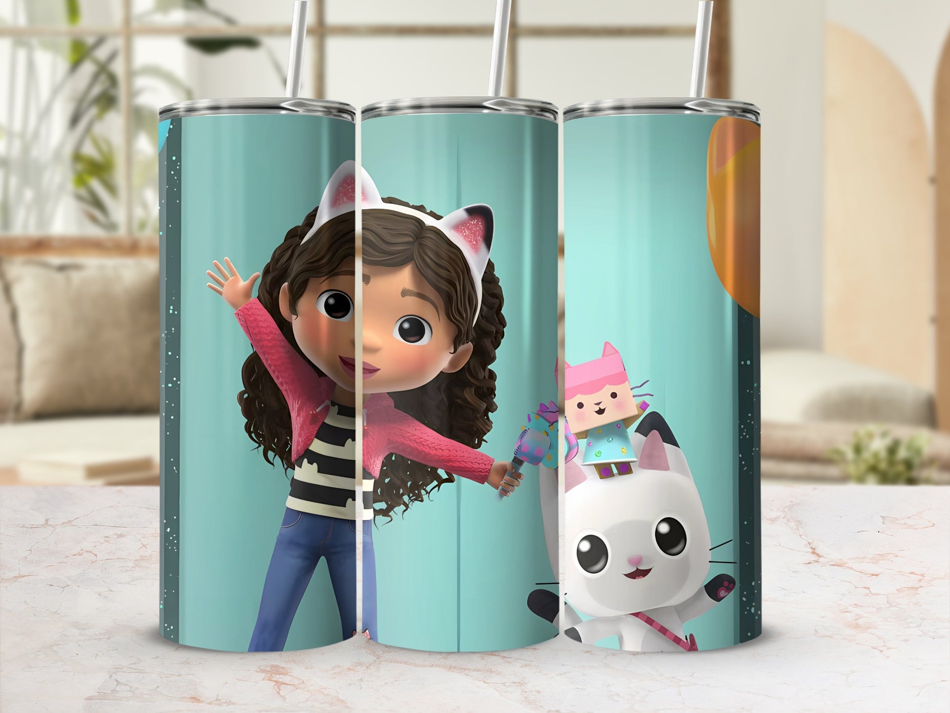 Kids Cartoon Character Design Travel Tumbler