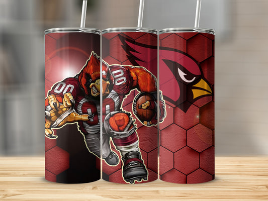 Football Cardinal Mascot Tumbler for Fans 20oz 30oz