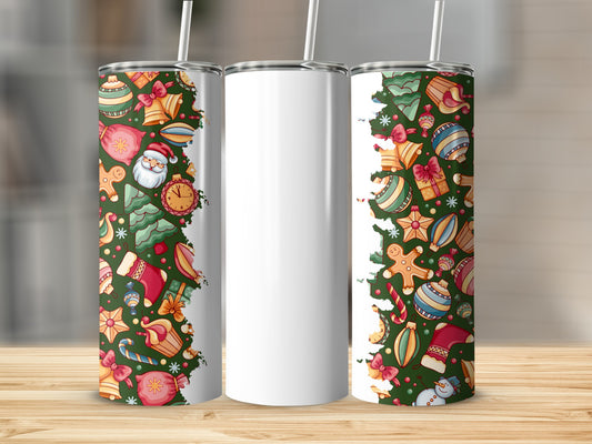 Festive Christmas Patterned Stainless Steel Tumbler
