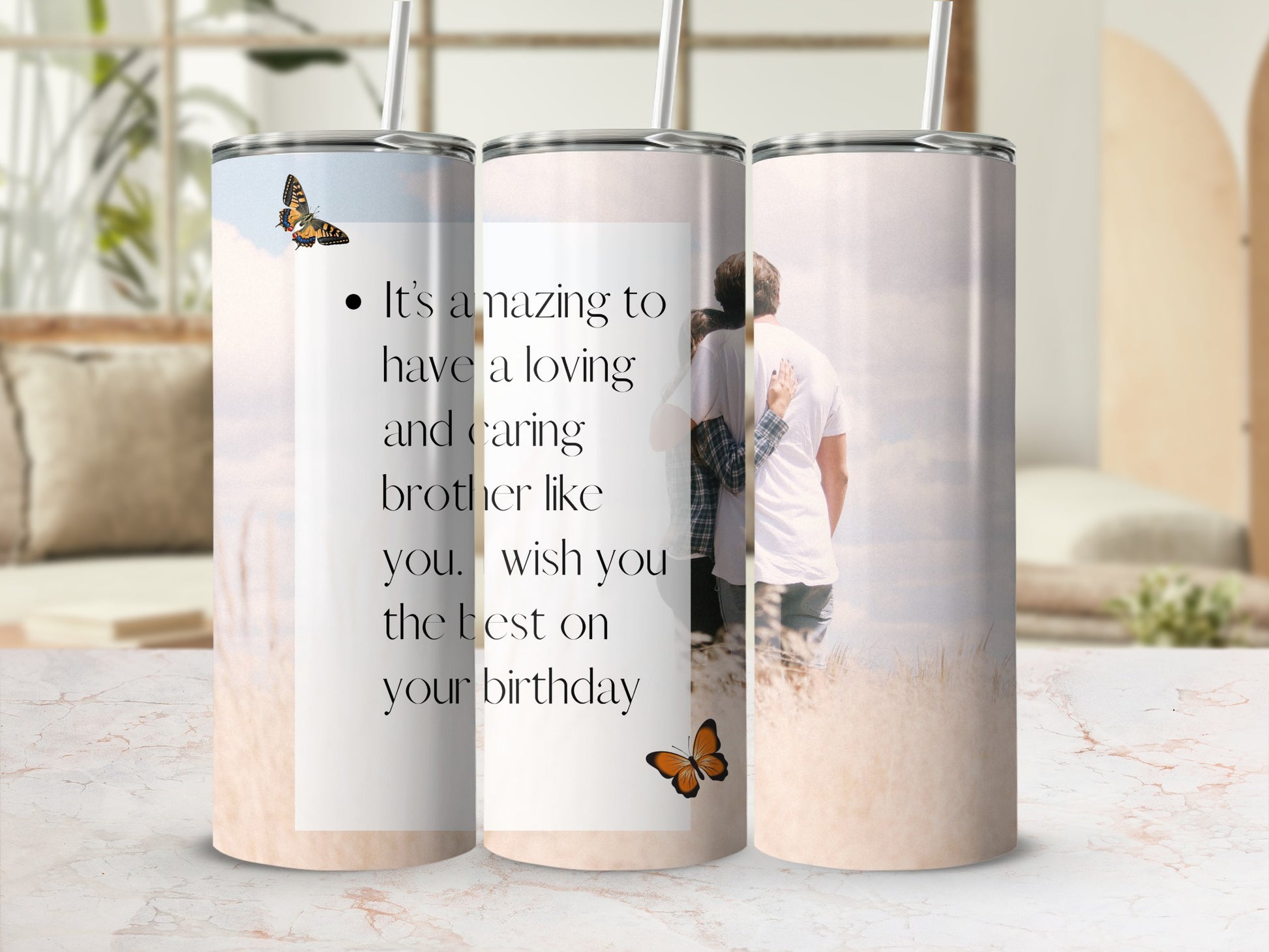 Loving and Caring Brother Birthday Tumbler Gift