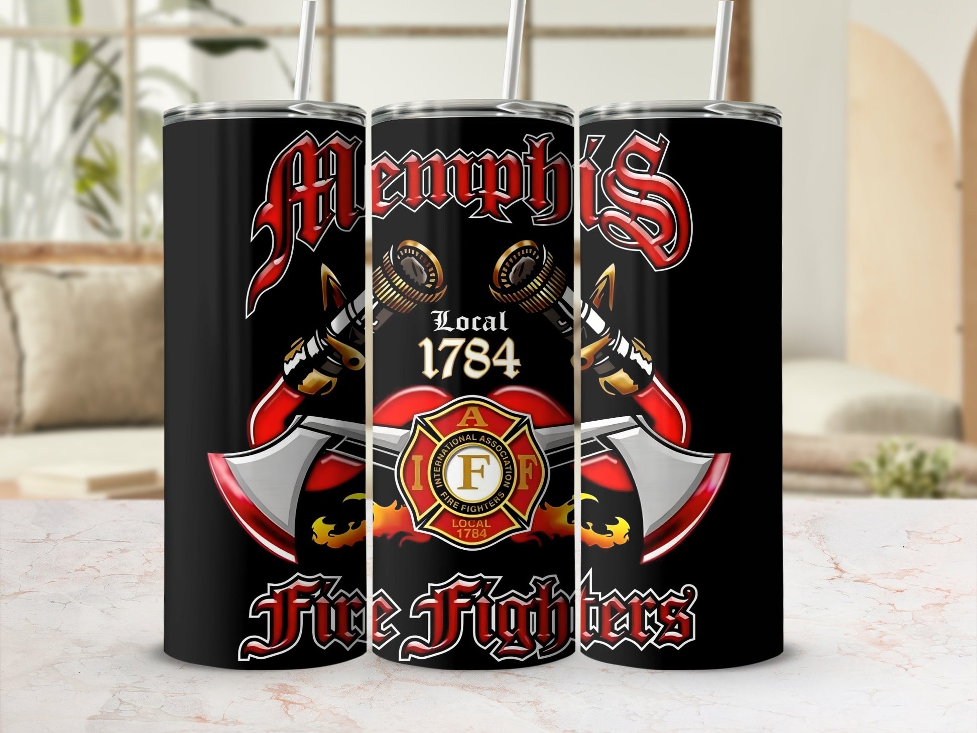 Memphis Fire Fighters Local 1784 Design Tumbler