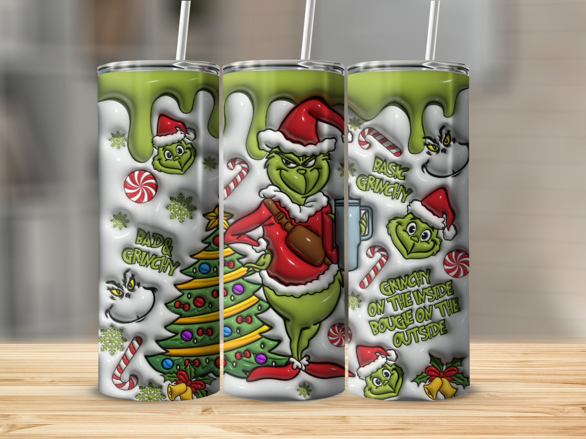 Grinch Christmas Tumbler Grinchy On The Inside Holiday Design