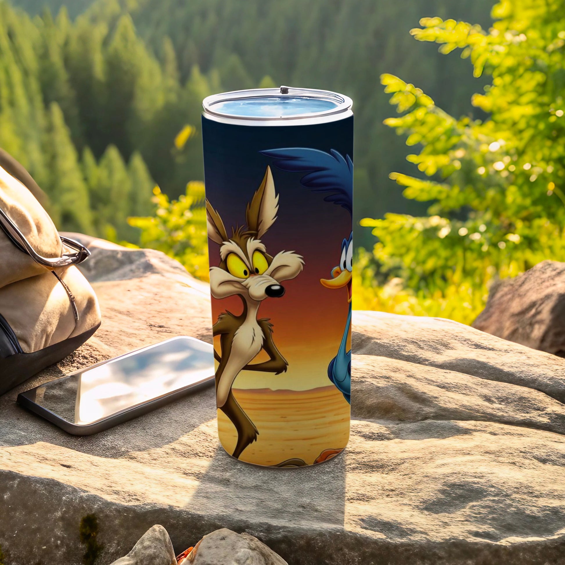 Wile E Coyote and Road Runner Tumbler for Outdoor Use