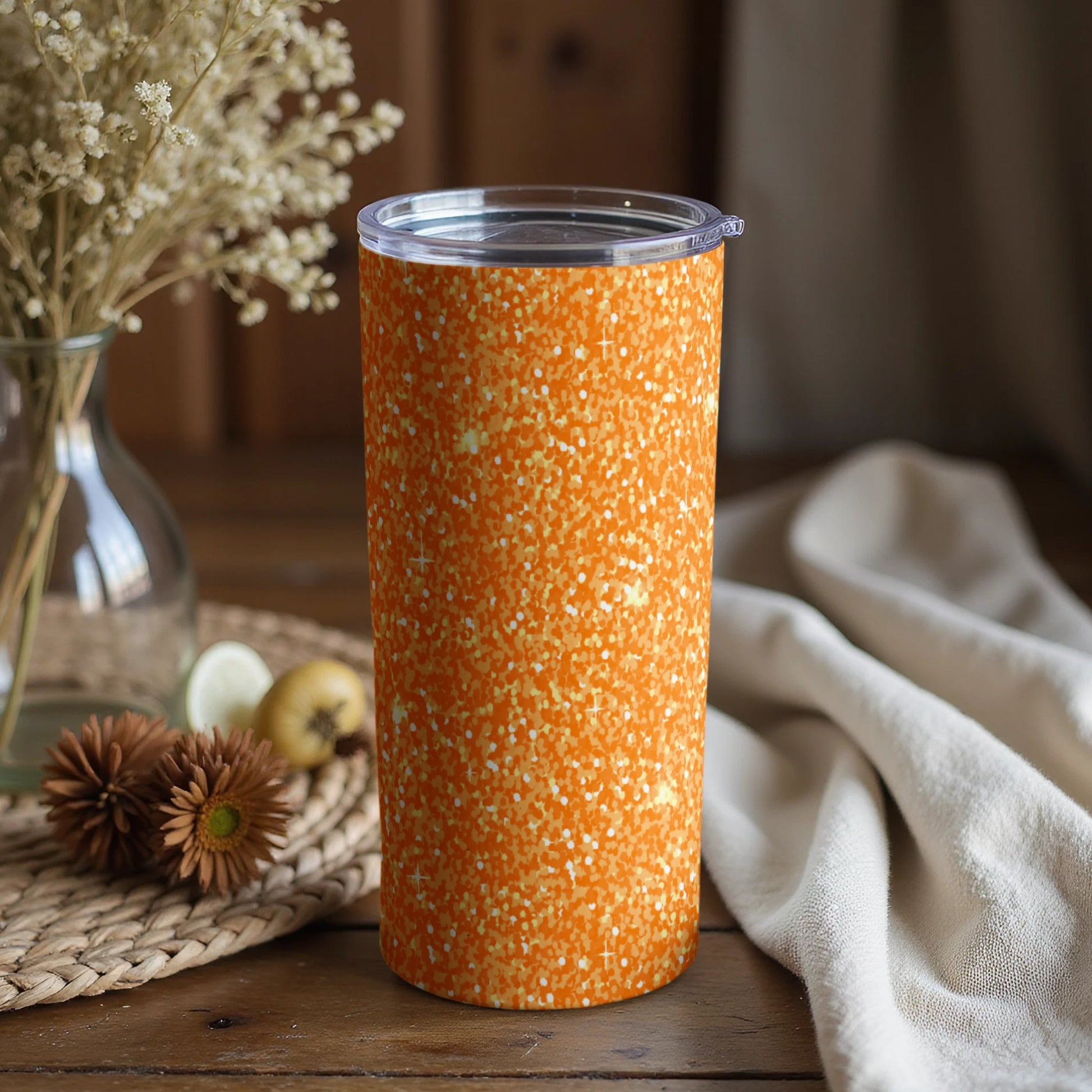 Orange Appetizing Speckled Patterned Tumbler