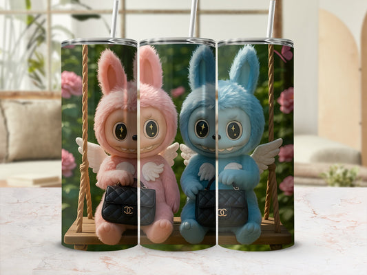 Cute Bunny Angel Characters on Swing tumbler