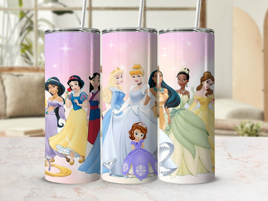 Beautiful Princesses Pink Tumbler Cup for Kids Gift