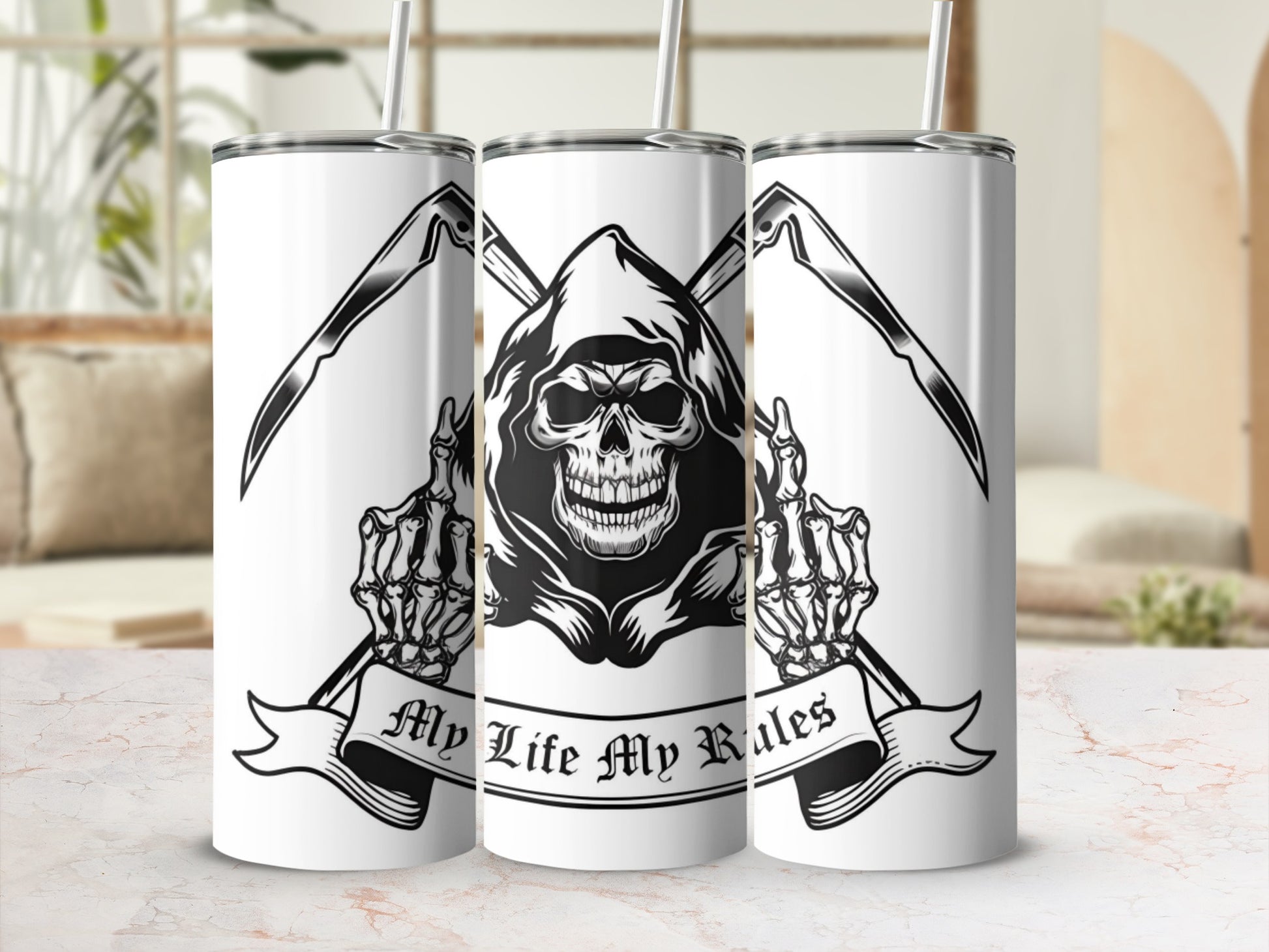 Grim Reaper My Life My Rules Travel Tumbler