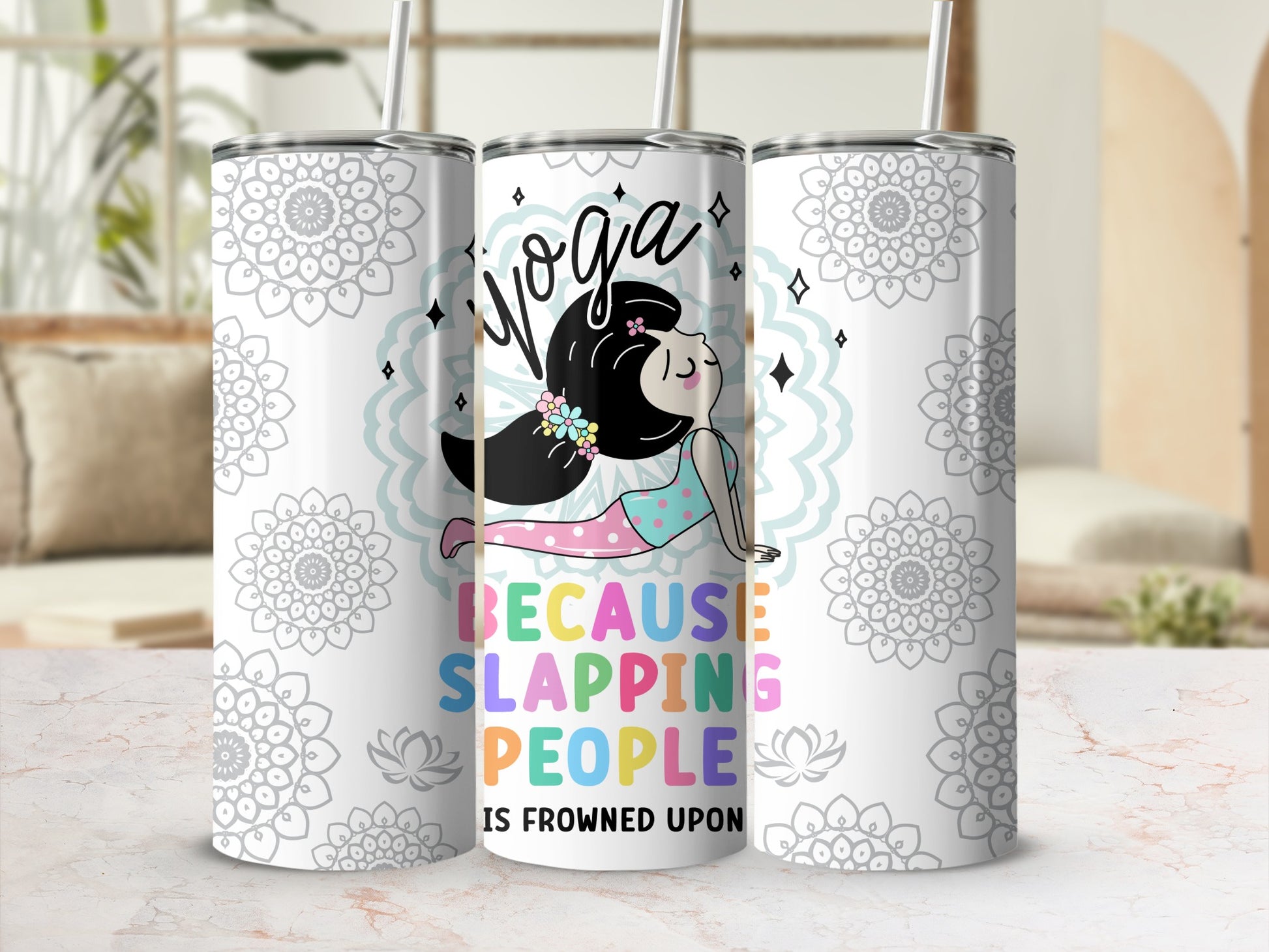 Yoga Because Slapping People Is Frowned Upon Tumbler product type