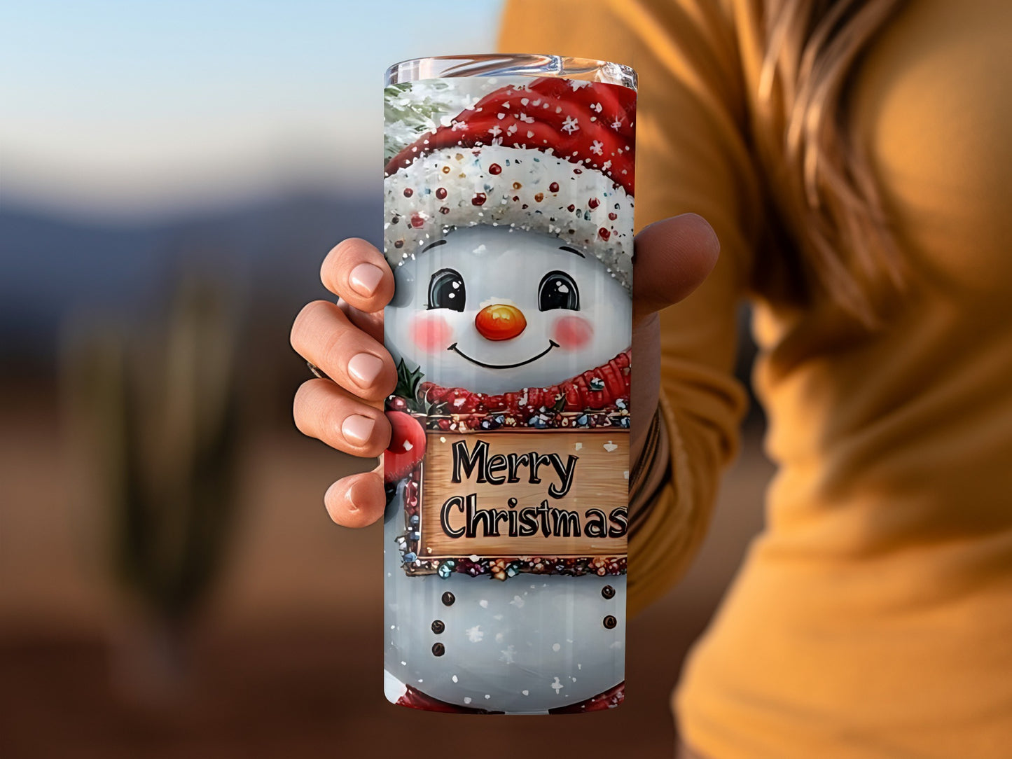 Festive Snowman Merry Christmas Tumbler for the Holidays