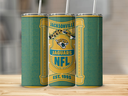 Jacksonville Jaguars Vintage Design NFL Est 1995 Tumbler