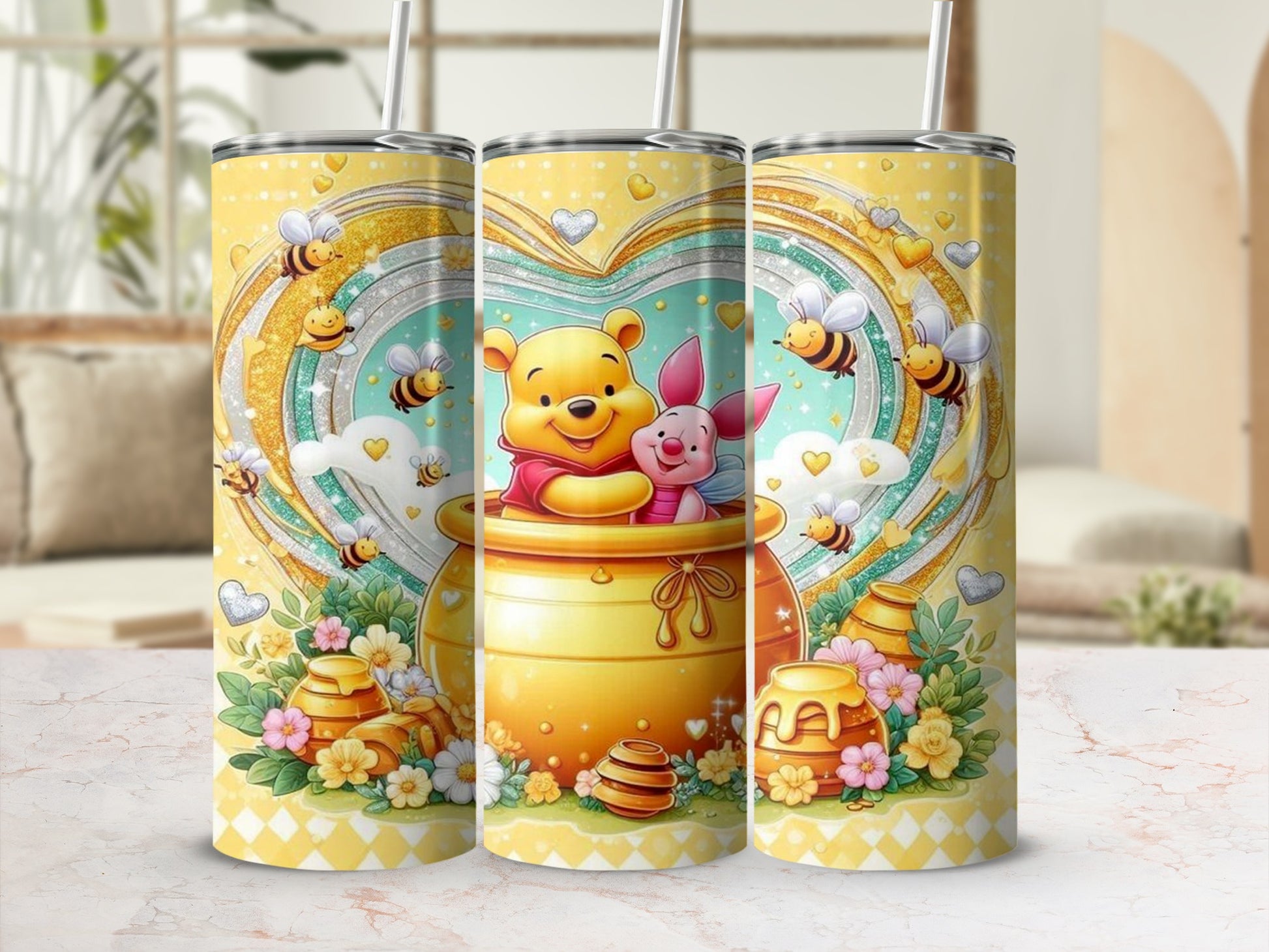 Adorable Honeybee Themed Tumbler with Favorite Characters