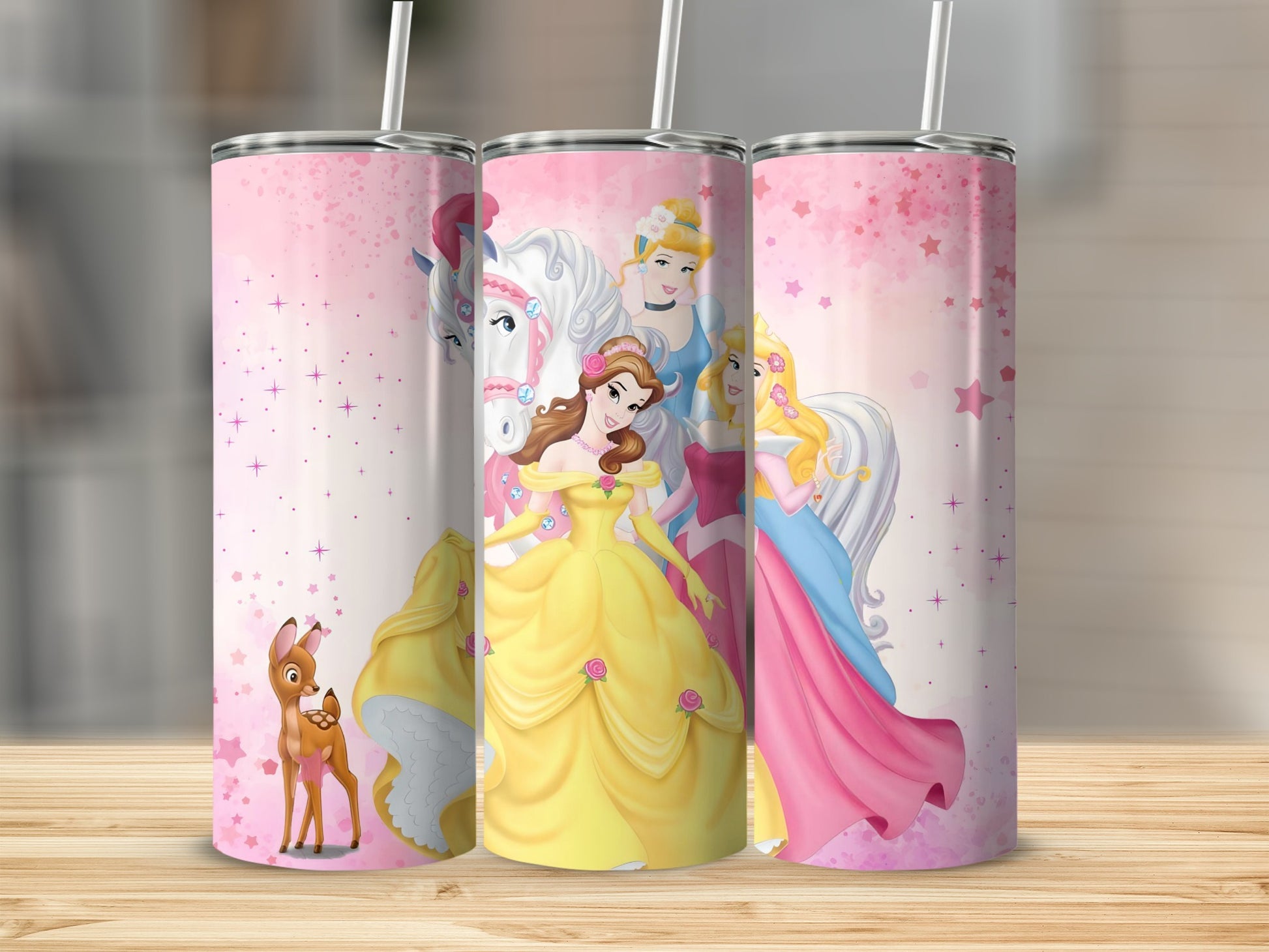 Princess and Unicorns Theme Tumbler Cups for Kids