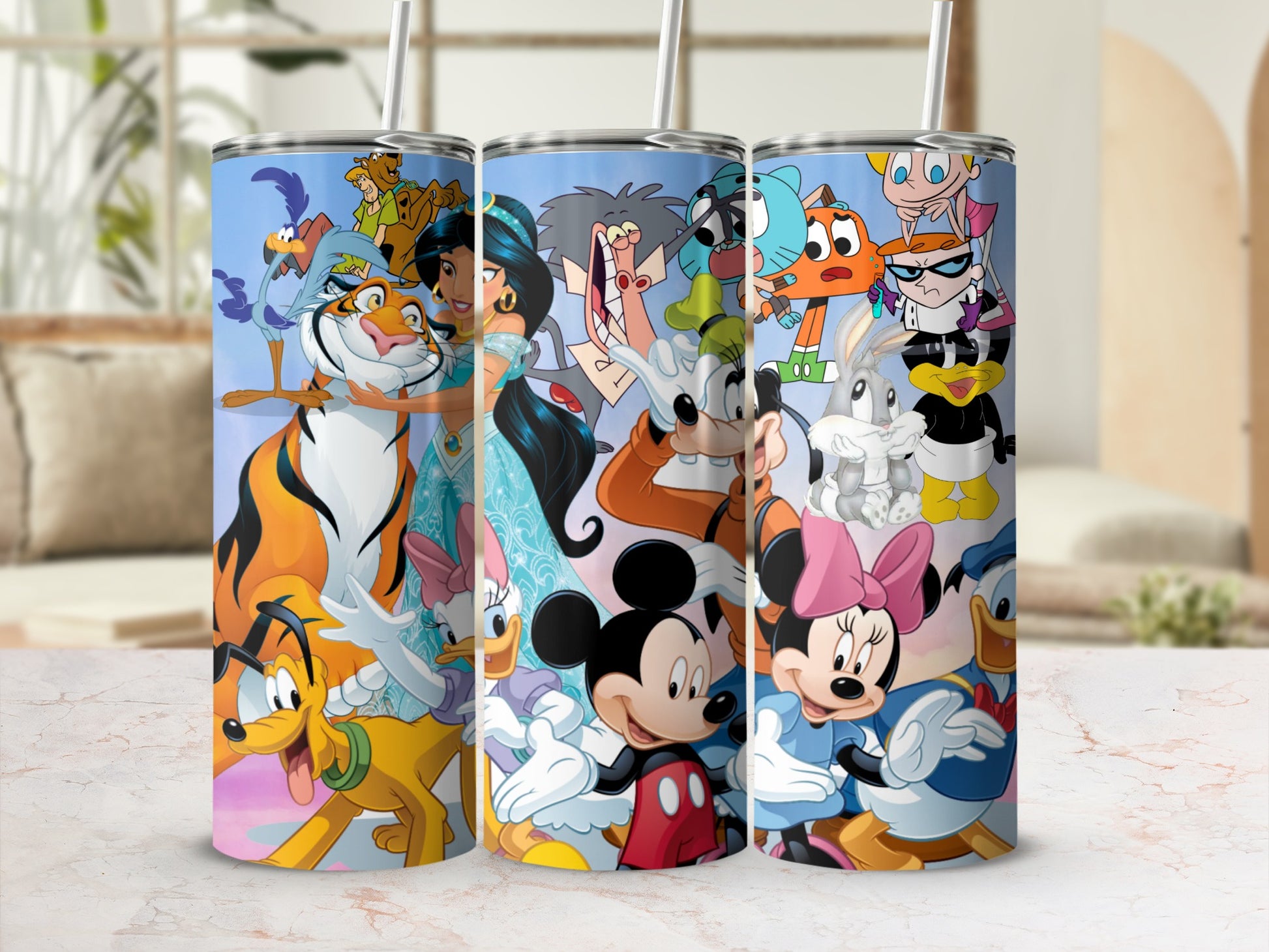 Colorful Cartoon Character Print Insulated Tumbler