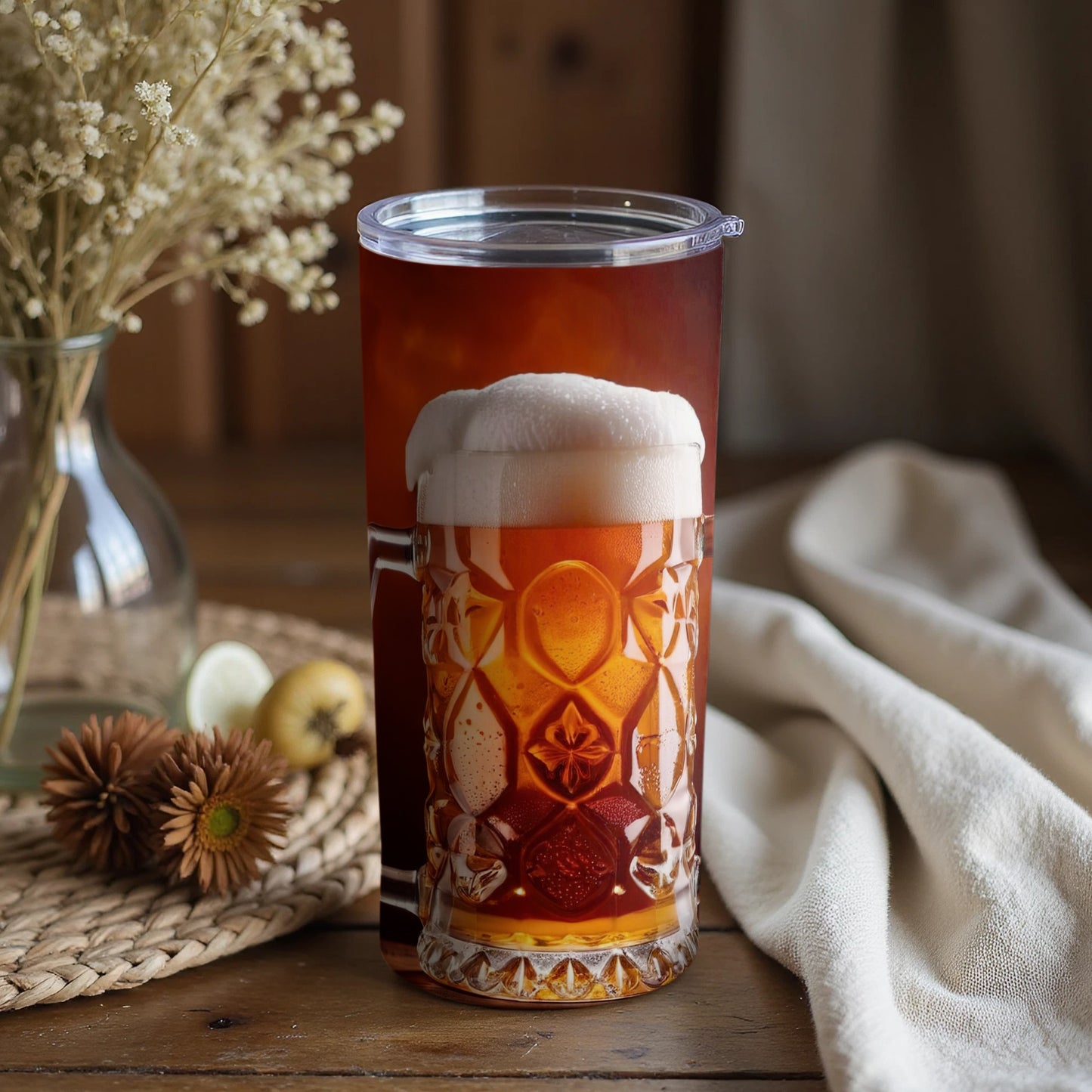 Vintage Beer Stein Inspired Double Wall Insulated Tumbler
