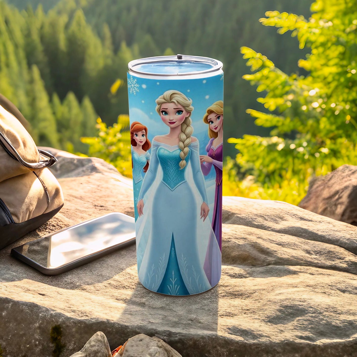 Frozen Themed Insulated Travel Cup with Princess Designs