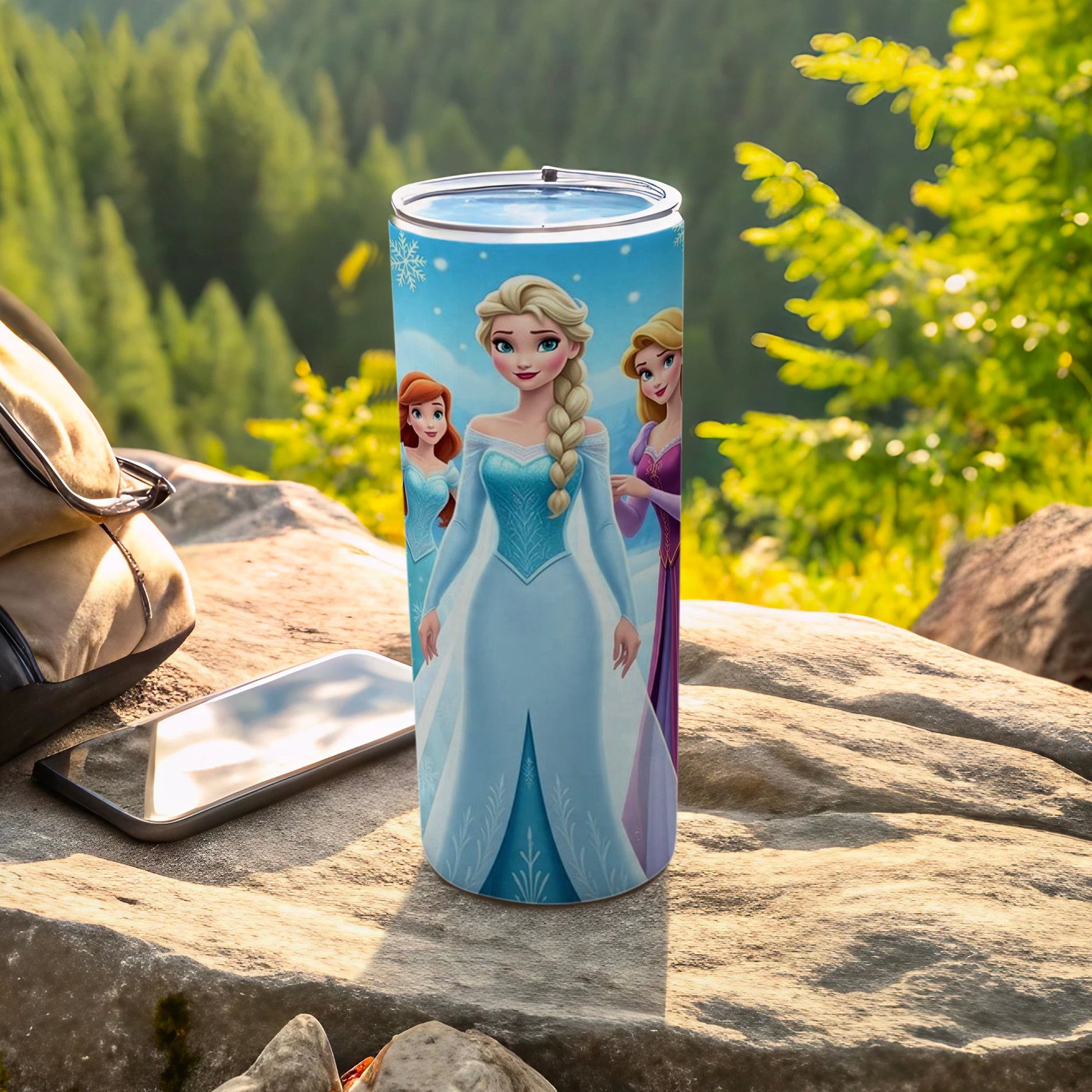 Frozen Themed Insulated Travel Cup with Princess Designs