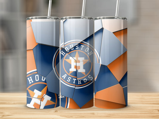 Houston Astros Fractured Logo Design Unique Tumblers