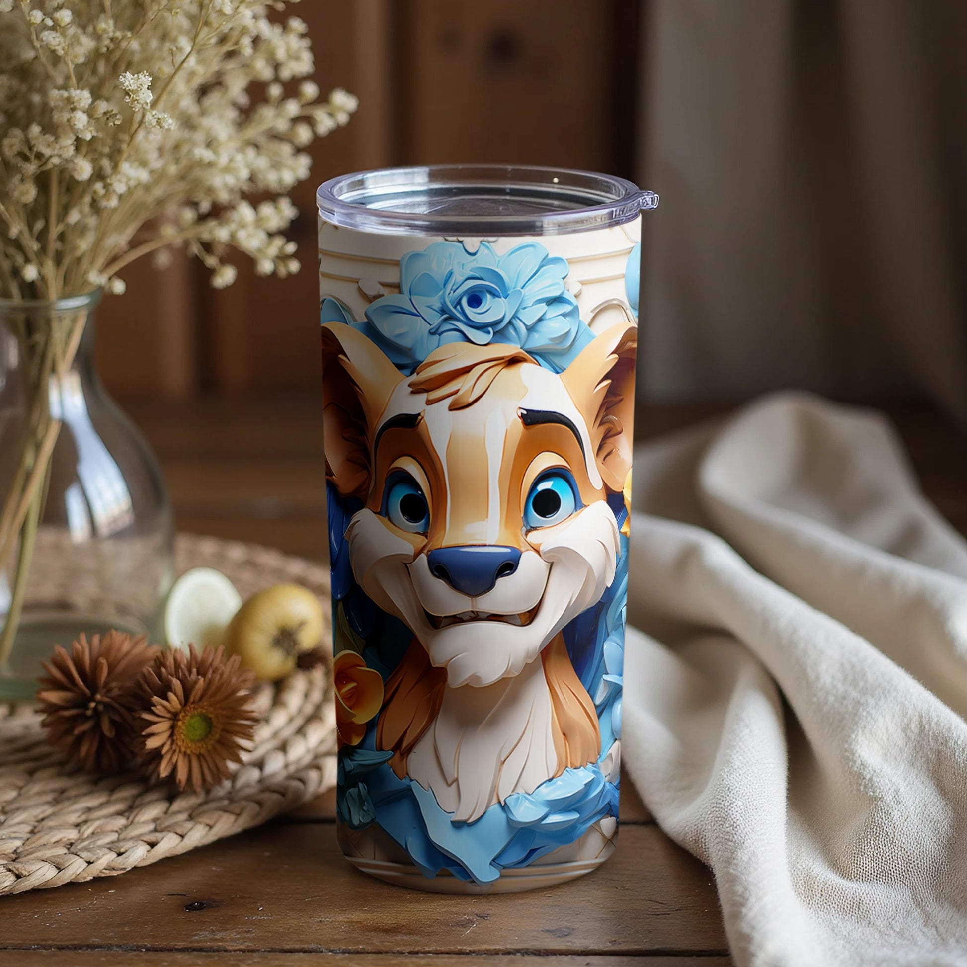 Adorable Cartoon Animal Tumbler for Refreshing Drinks