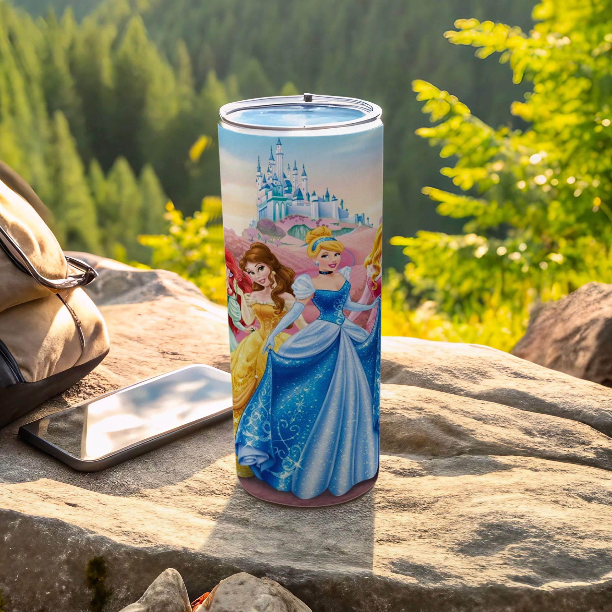 Princess Castle Theme Tumbler with Lid and Straw