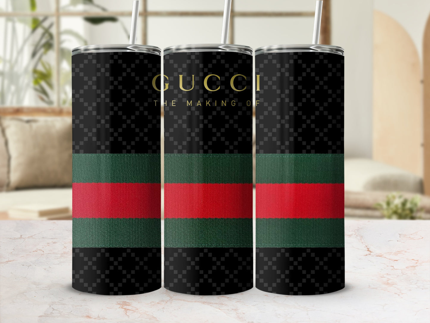 Premium Designer Insulated Tumbler With Straw Product