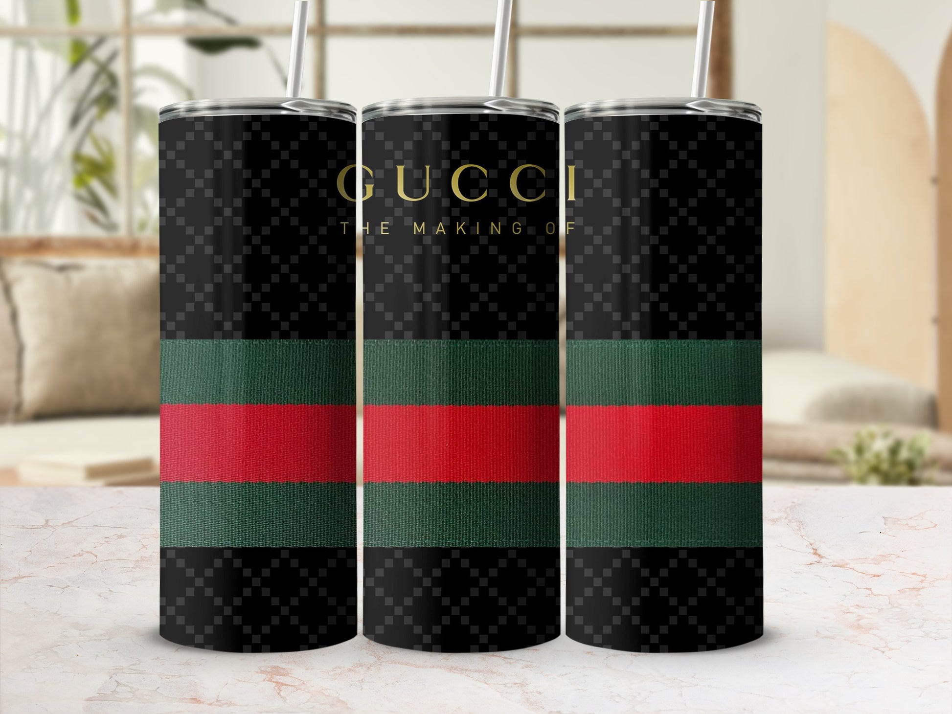 Premium Designer Insulated Tumbler With Straw Product