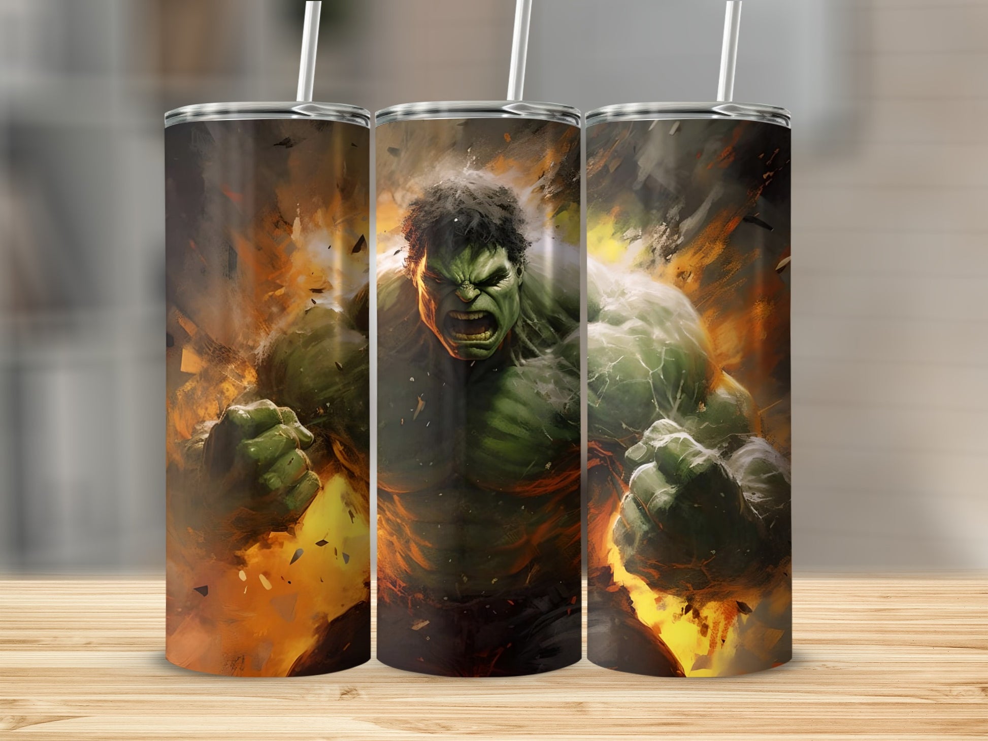 Epic Hulk Design Explosion Art Thermos Flask