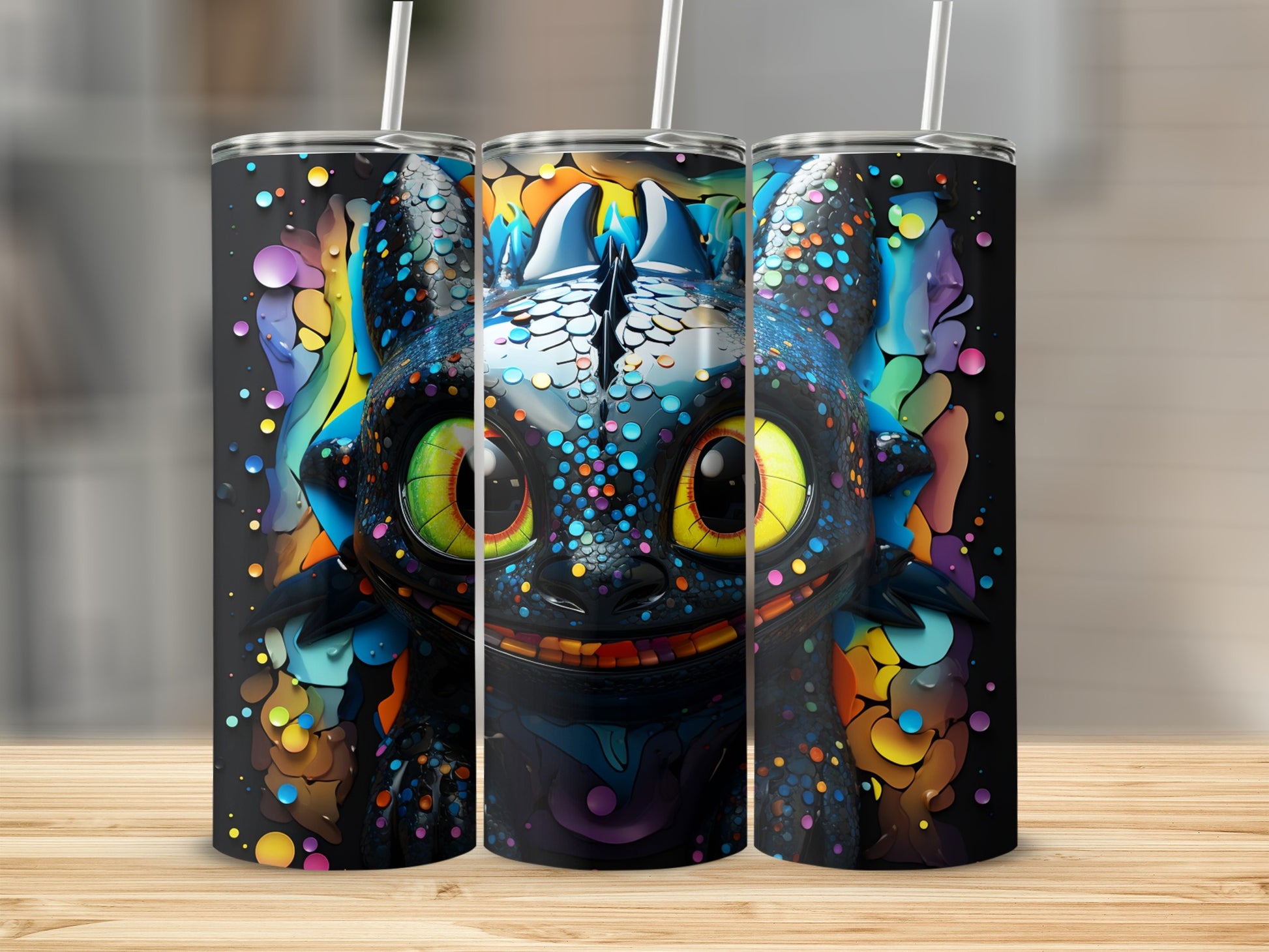 Vibrant Fantasy Creature Artwork Tumbler Cup