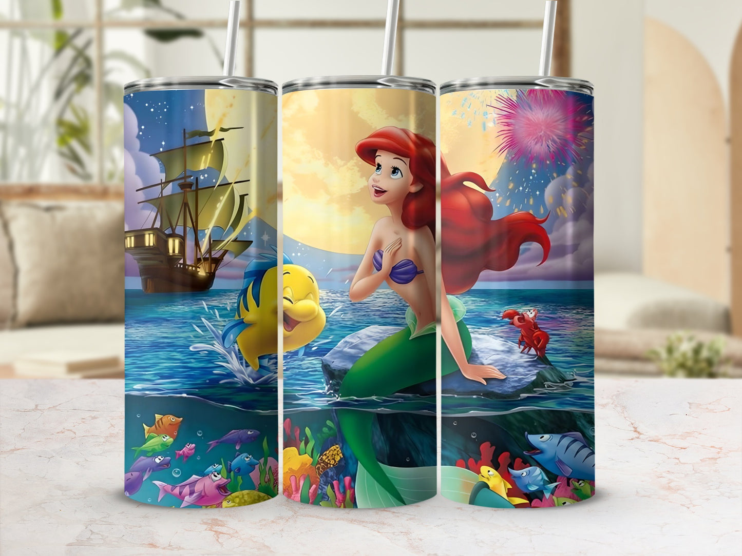 Enchanting Mermaid Adventure Themed Drink Tumblers